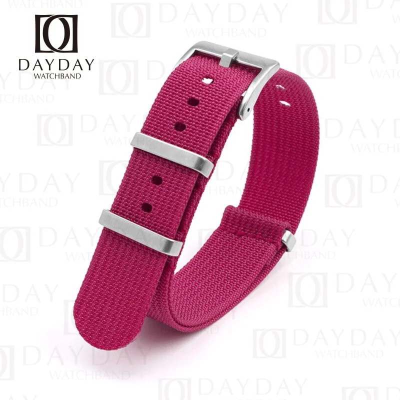 purple pink Nylon fabric watch strap replacement for Omega x Swatch moonswatch 20mm for sale