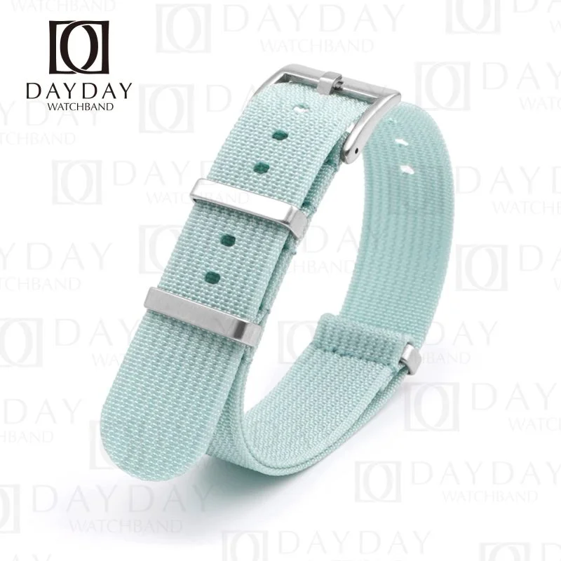 tiffany blue Nylon fabric watch strap replacement for Omega x Swatch moonswatch 20mm for sale