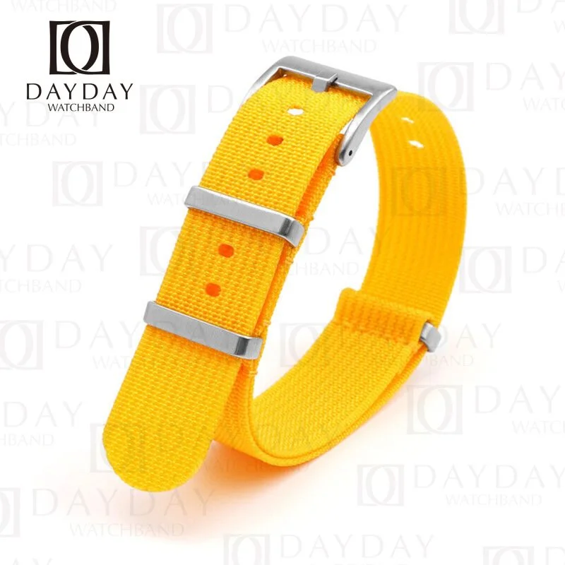 yellow Nylon fabric watch strap replacement for Omega x Swatch moonswatch 20mm for sale