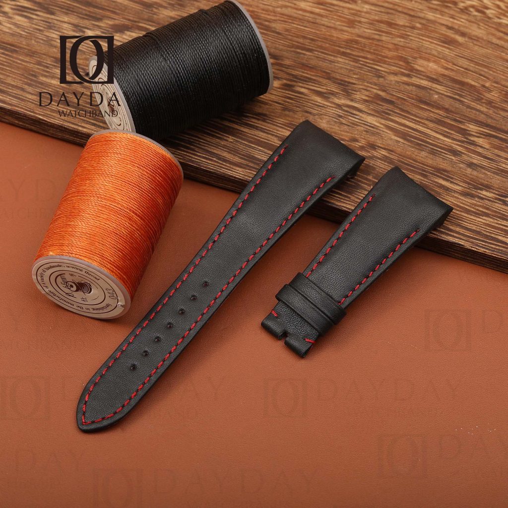 Black handmade real smooth calf leather Tudor Fastrider Ducati watch strap replacement for sale (2)