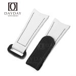 Buy white custom curved end rubber watch strap replacement for Rolex Omega IWC and more 20mm watches for sale (2)