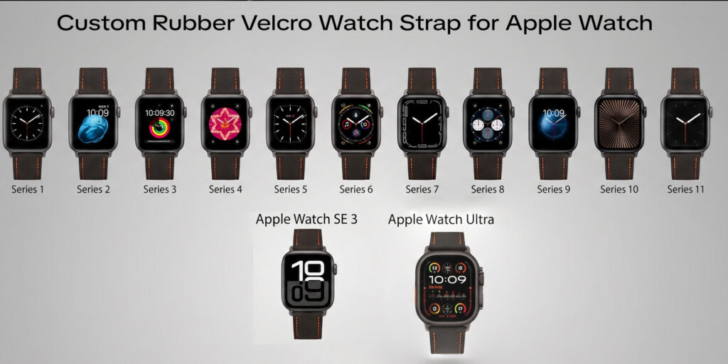 Custom-Handmade-Rubber-Velcro-Watch-Strap-for-Apple-Watch.