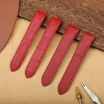Custom Red leather watch strap for Cartier Santos & Cartier Roadster (1)