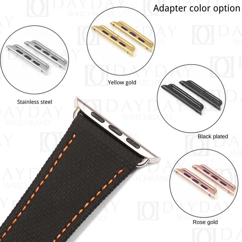 Custom black rubber velcro watch straps replacement for Apple watch men and women 38mm, 40mm, 42mm, 44mm (2)