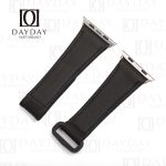 Custom black rubber velcro watch straps replacement for Apple watch men and women 38mm, 40mm, 42mm, 44mm (3)