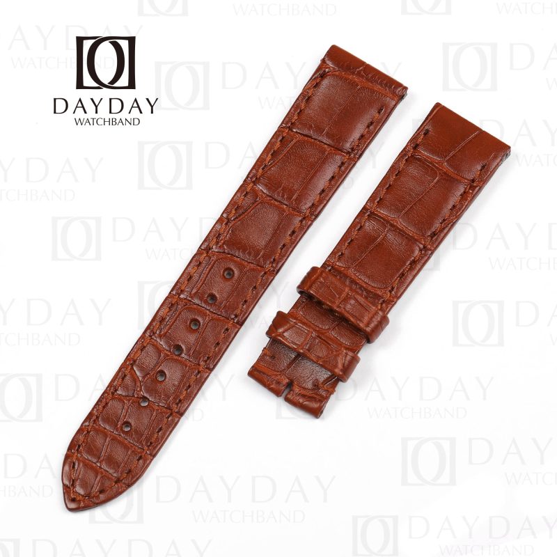 Custom crocodile leather Matte Brown quickswitch cartier santos dumont watch band