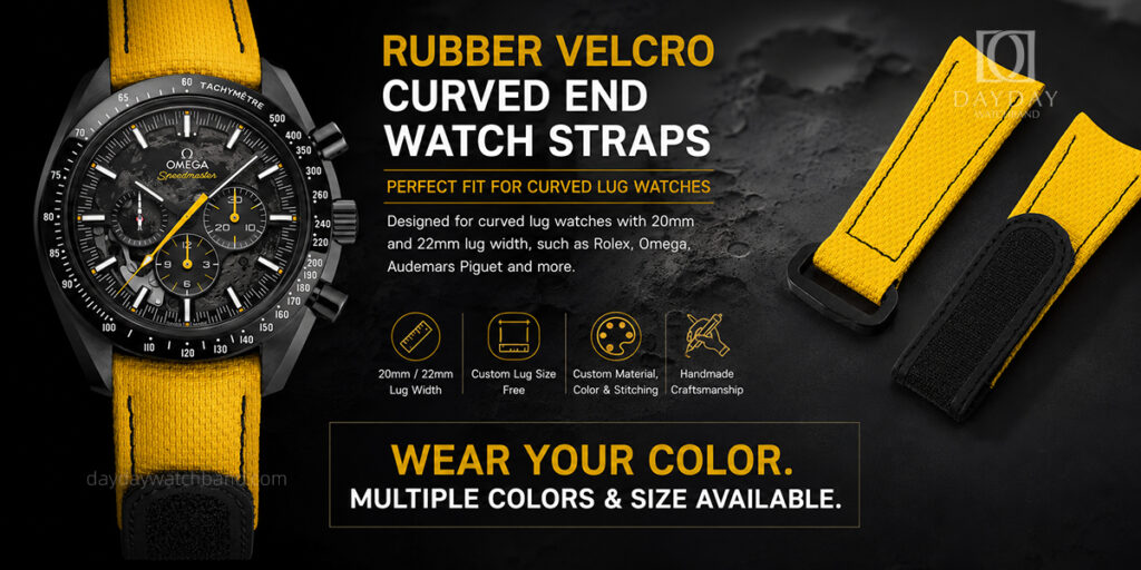 Bespoke Canvas Pattern Rubber Curved End Watch Band for Rolex Omega Audemars Piguet (Multiple Colors) 28 Custom-handmade-canvas-pattern-rubber-Curved-watch-strap-for-Rolex-Omega-Audemars-Piguet