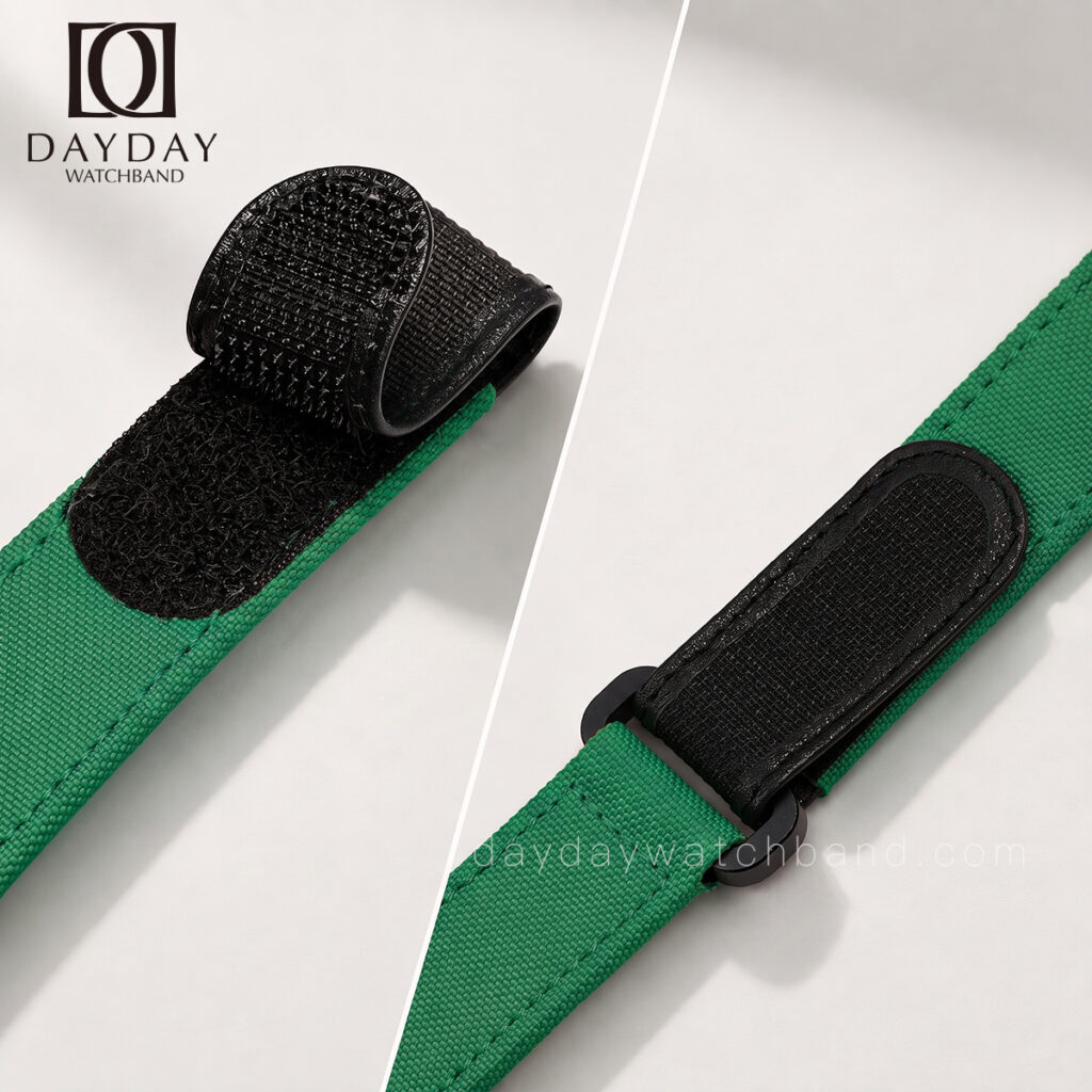 Custom velcro green rubber replacement strap for franck muller vanguard