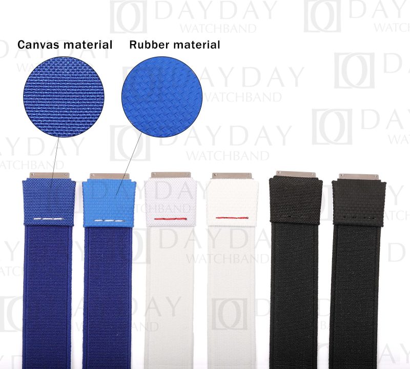 Daydaywatchband custom blue black white elastic rubber watch straps replacement for Richard Mille 035 030 055 011 067 for sale (4)