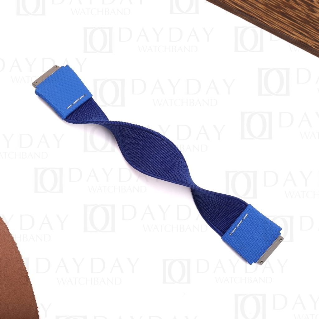 Daydaywatchband custom blue elastic rubber watch straps replacement for Richard Mille 035 030 055 011 067 for sale (2)