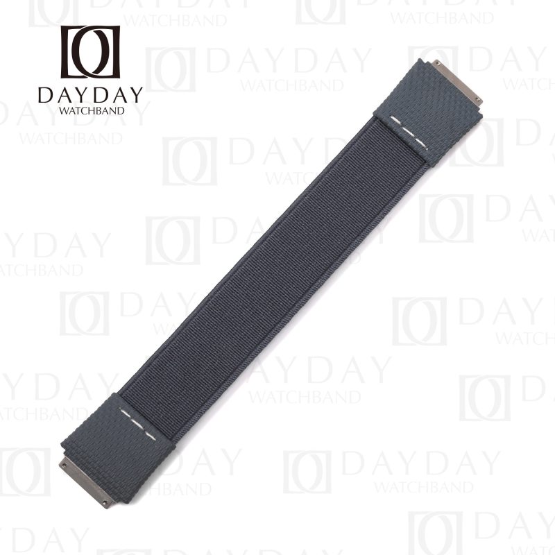 Daydaywatchband custom grey elastic rubber watch straps replacement for Richard Mille 035 030 055 011 067 for sale