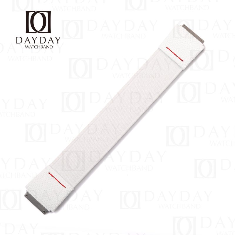 Daydaywatchband custom white elastic rubber watch straps replacement for Richard Mille 035 030 055 011 067 for sale