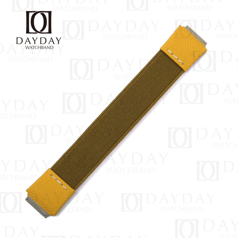 Daydaywatchband custom yellow elastic rubber watch straps replacement for Richard Mille 035 030 055 011 067 for sale