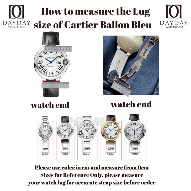 Daydaywatchband how to measure the lug size for Cartier Ballon Blen custom leather watch strap