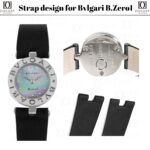 Original style design seamless fit black calfskin leather watch strap band replacement for Bvlgari Bulgari B Zero1