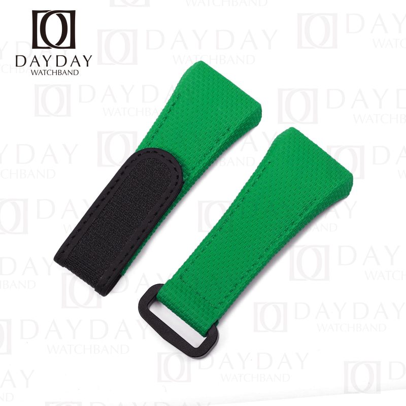 Personalized daydaywatchband bespoke Green rubber velcro watch band replacement for Franck Muller FM Vanguard V32 V41 V45