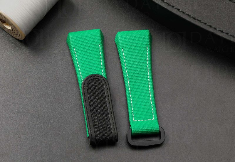 Personalized daydaywatchband bespoke Green rubber velcro watch band replacement for Franck Muller FM Vanguard V32 V41 V45 watch strap (1)
