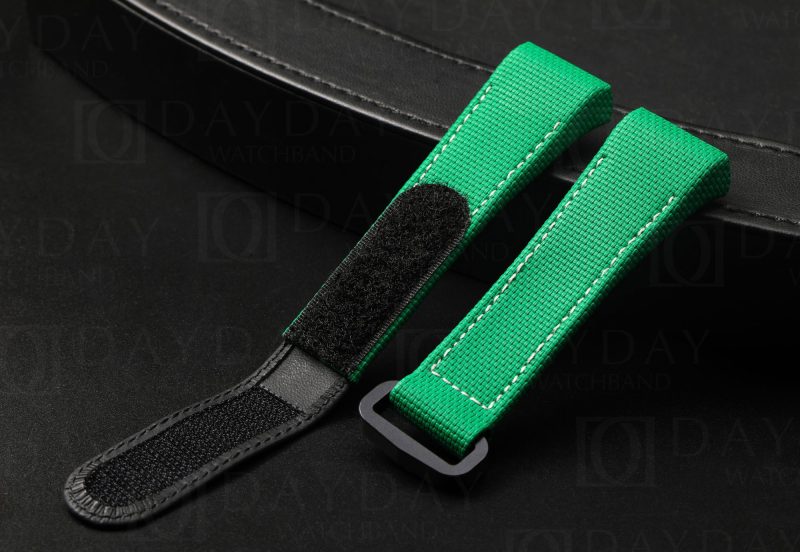 Personalized daydaywatchband bespoke Green rubber velcro watch band replacement for Franck Muller FM Vanguard V32 V41 V45 watch strap (2)