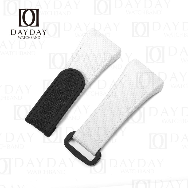 Personalized daydaywatchband bespoke white rubber velcro watch band strap change replacement for Franck Muller FM Vanguard V32 V41 V45