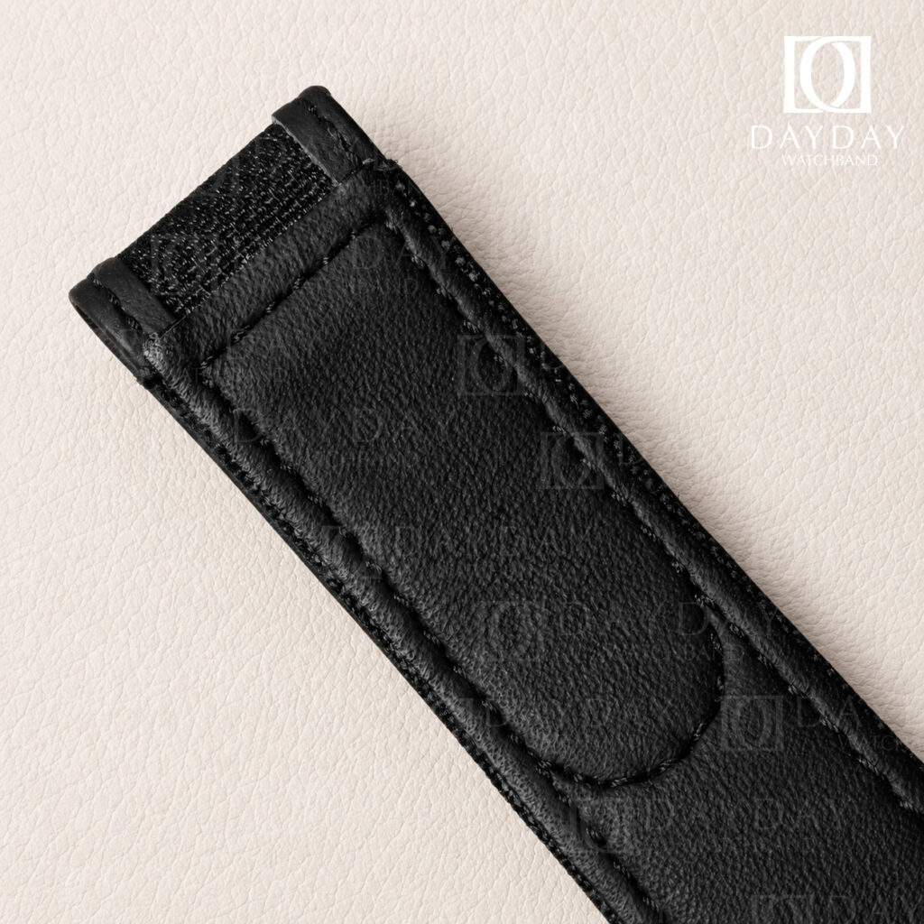 Bespoke Canvas Pattern Rubber Curved End Watch Band for Rolex Omega Audemars Piguet (Multiple Colors) 32 custom-handmade-omega-speedmaster-Curved-End-Watch-Straps-With-Italian-Calfskin-Comfort