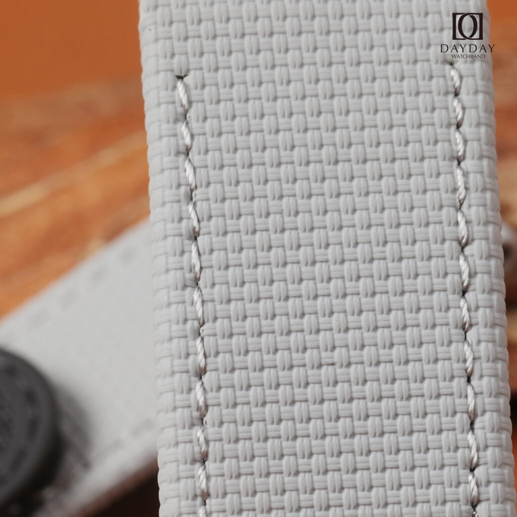 Bespoke Canvas Pattern Rubber Curved End Watch Band for Rolex Omega Audemars Piguet (Multiple Colors) 30 custom-handmade-rubber-curved-end-watch-straps-18mm-20mm-21mm-22mm