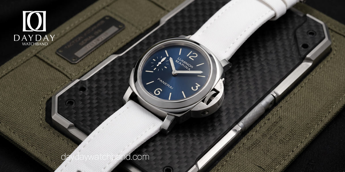 Bespoke-Handmade-White-Canvas-Strap-for-Panerai-22mm-24mm-26mm.