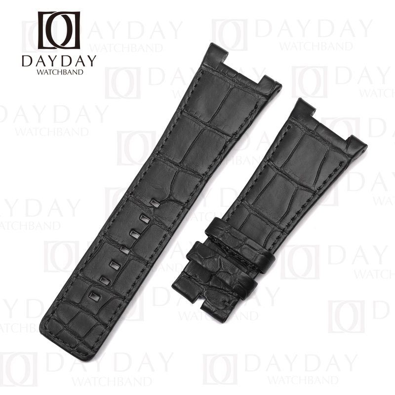 Buy handmade bespoke genuine alligator leather black watch strap replacement for IWC Ingenieur 40 mm Automatic IW323904 for sale (2)