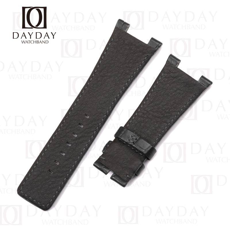 Buy handmade bespoke genuine alligator leather black watch strap replacement for IWC Ingenieur 40 mm Automatic IW323904 for sale (3)