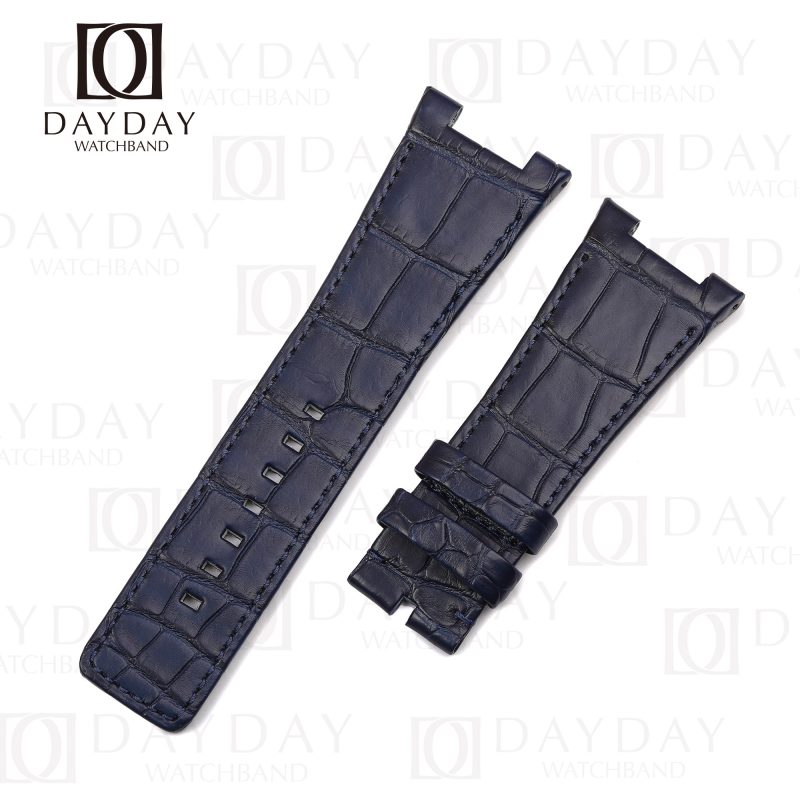 Buy handmade bespoke genuine alligator leather dark blue watch strap replacement for IWC Ingenieur 40 mm Automatic IW323904 for sale (3)