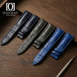 Crocodile Belly scale custom alligator watch straps band replacement black blue dark blue 18mm 19mm 20mm 21mm 22mm