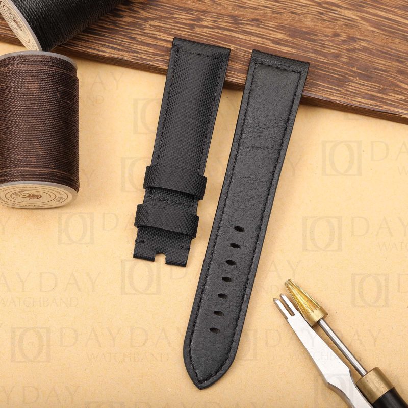 Custom handmade black nylon nato watch straps replacement 22mm 24mm 26mm for Panerai men and women's watch aftermarket for sale (2)