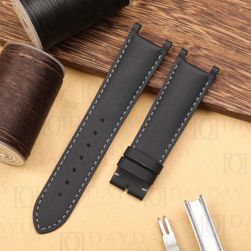 Custom handmade black nylon watch band replacement fit Cartier Pasha watch link men and ladies watch aftermarket