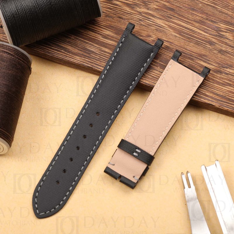 Custom handmade black nylon watch band replacement fit Cartier Pasha watch link men and ladies watch aftermarket (2)