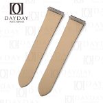 Custom handmade black satin double folded watch straps band change replacement 19mm 21mm for Cartier Santos Small, Medium, and Large aftermarket