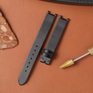Custom handmade black satin watch straps replacement for Van Cleef & Arpels Alhambra women watches for sale aftermarket (3)