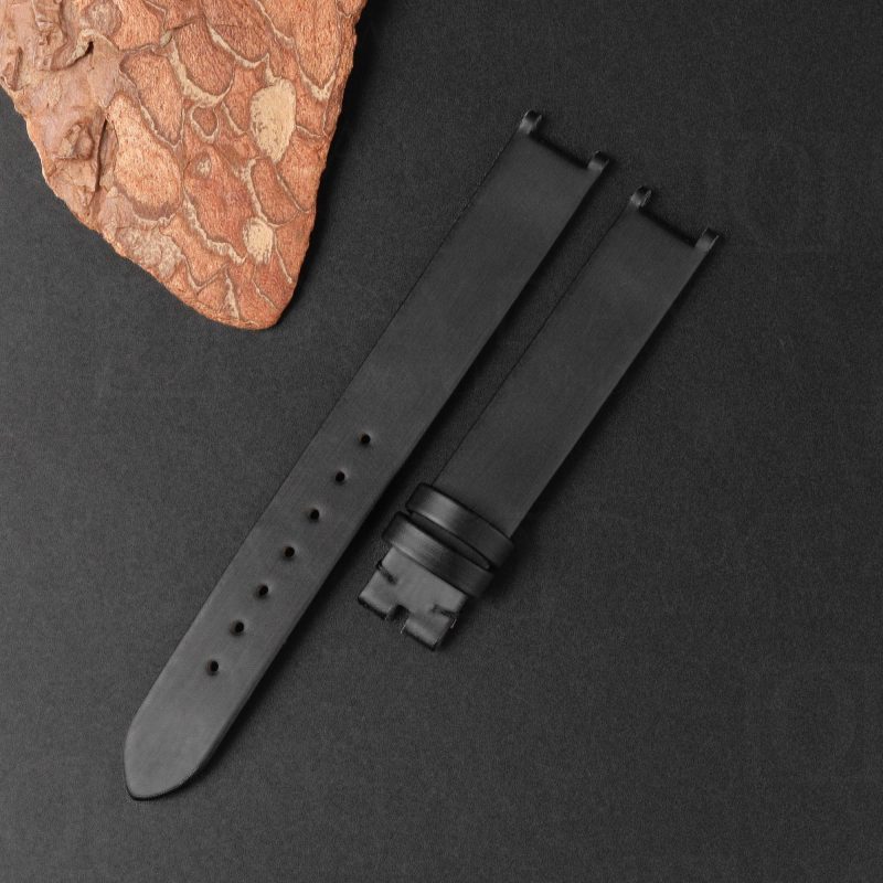 Custom handmade black satin watch straps replacement for Van Cleef & Arpels Alhambra women watches for sale aftermarket (4)