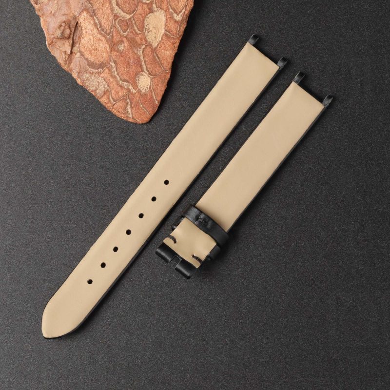 Custom handmade black satin watch straps replacement for Van Cleef & Arpels Alhambra women watches for sale aftermarket (5)