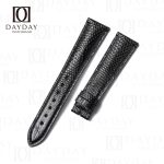 Custom handmade straight end black brown lizard leather watch straps band replacement aftermarket for 20mm 22mm Rolex Cartier Omega Blancpain and more watches
