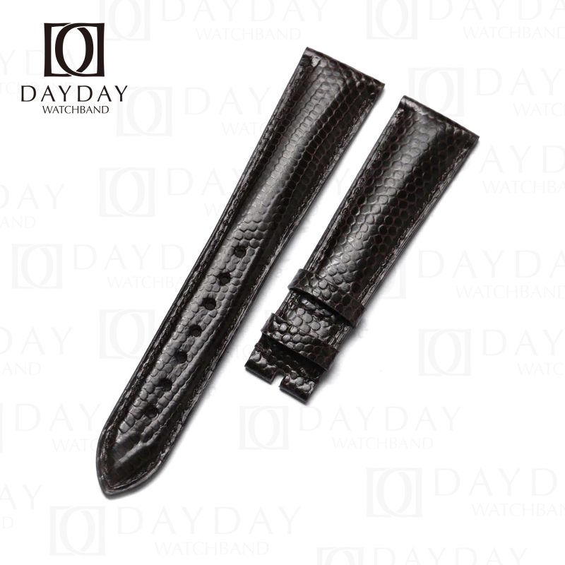 Custom handmade straight end black brwon lizard leather watch straps band replacement aftermarket for 20mm 22mm Rolex Cartier Omega Blancpain and more watches