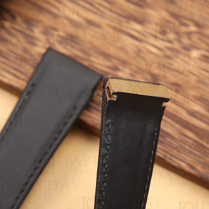 Handmade personalized black canvas sailcloth nylon fabric watch bands replacement fit for Jaeger Lecoultre Reverso Men's watch (2)