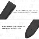 Handmade personalized black canvas sailcloth nylon fabric watch bands replacement fit for Jaeger Lecoultre Reverso Men's watch (3)
