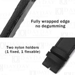 Handmade personalized black canvas sailcloth nylon fabric watch bands replacement fit for Jaeger Lecoultre Reverso Men's watch