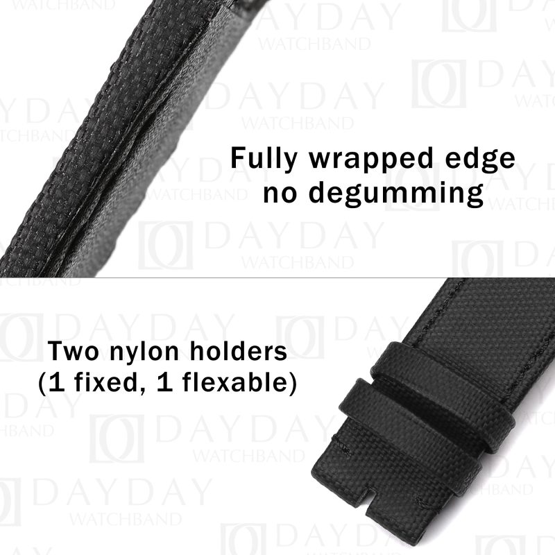 Handmade personalized black canvas sailcloth nylon fabric watch bands replacement fit for Jaeger Lecoultre Reverso Men's watch