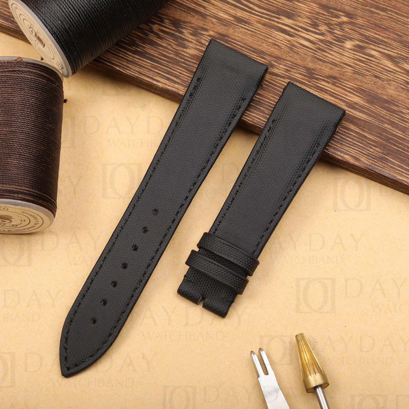 Handmade personalized black canvas sailcloth nylon fabric watch bands replacement fit for Jaeger Lecoultre Reverso Men's watch