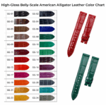 New daydaywatchband High-Gloss-Belly-Scale-American-Alligator-Leather-Color-Chart