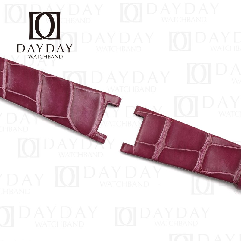 Personalize bespoke purple crocodile leather watch band replacement for Harry Winston Premier Kaleidoscope Automatic 36mm aftermarket