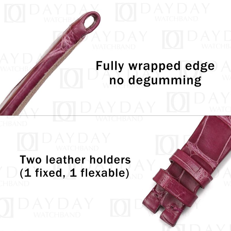 Personalize bespoke purple crocodile leather watch band replacement for Harry Winston Premier Kaleidoscope Automatic 36mm aftermarket
