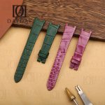 Personalize bespoke purple green crocodile leather watch band replacement for Harry Winston Premier Kaleidoscope Automatic 36mm aftermarket