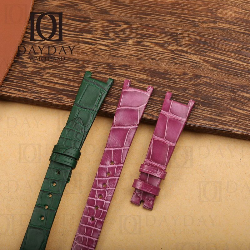 Personalize bespoke purple green crocodile leather watch band replacement for Harry Winston Premier Kaleidoscope Automatic 36mm aftermarket (3)
