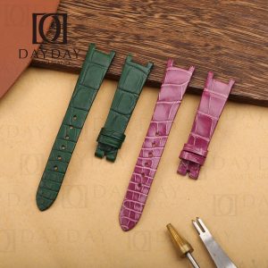 Personalize bespoke purple green crocodile leather watch band replacement for Harry Winston Premier Kaleidoscope Automatic 36mm aftermarket